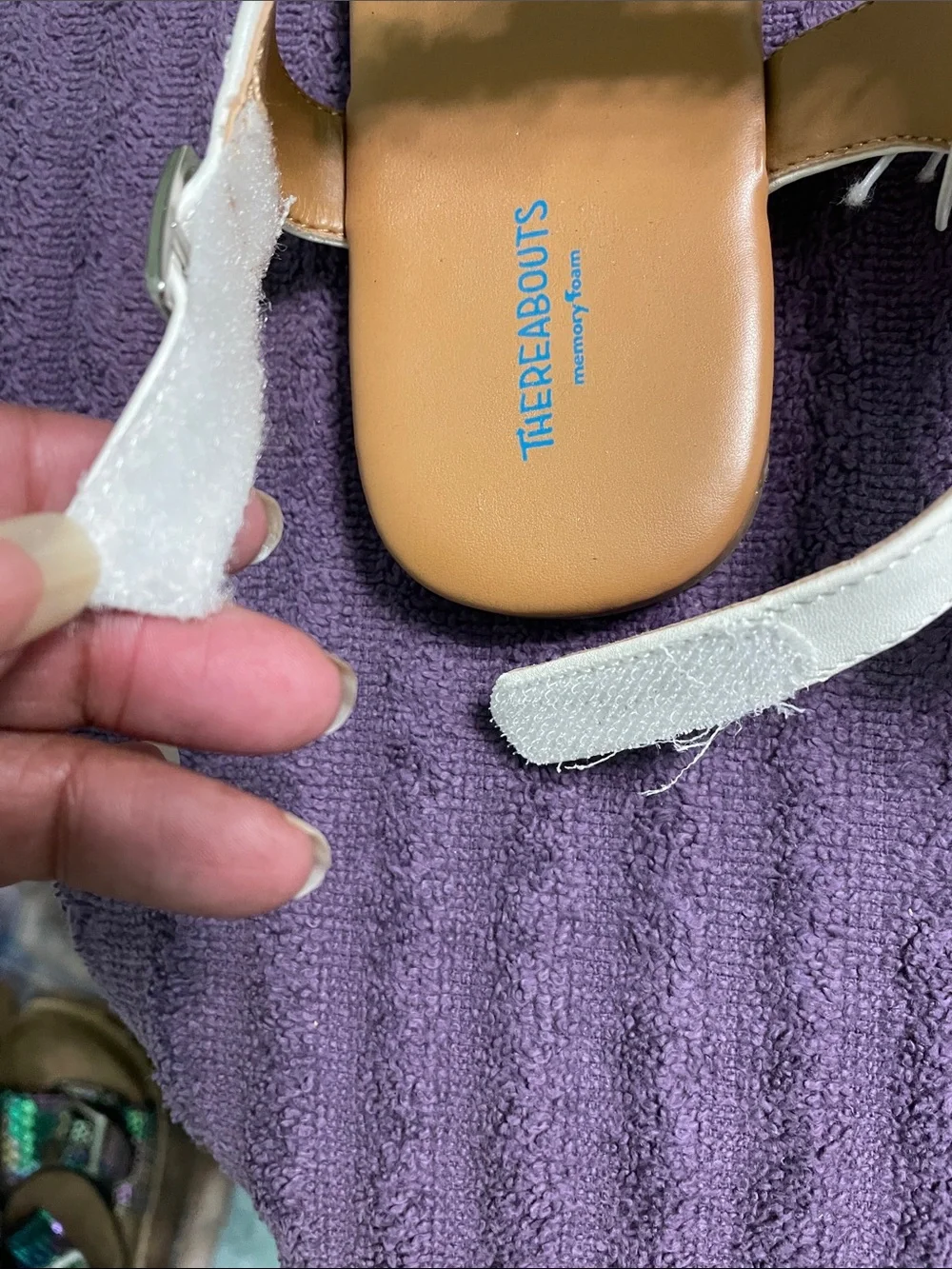 Kids White Floral T-Strap Sandals